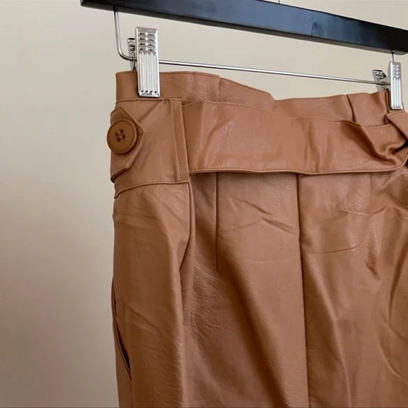 Jluxlabel Faux Leather Tan Nude Pants - Picture 8 of 10